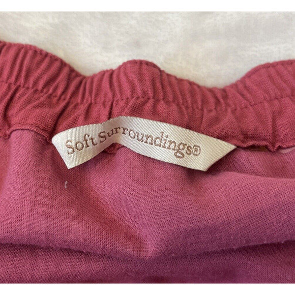 Soft Surroundings Womens Linen Blend A-Line Skirt Size M Berry Lined Flowy - Picture 7 of 7